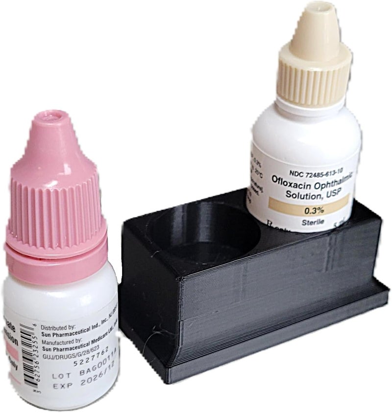 Znet3D Eye Drop Bottle Organizer, 2-Slot Stand (Black) - Image 4